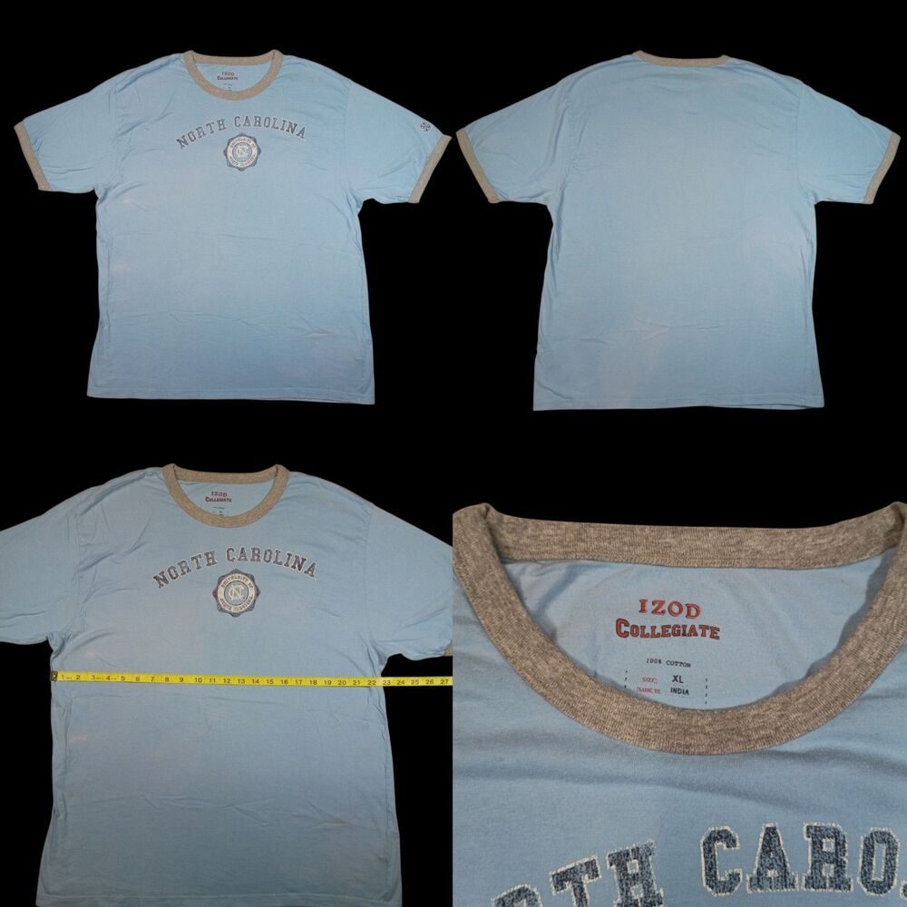 Vintage Y2K UNC North Carolina Tar Heels IZOD T-Shirt Ringer Mens XL 100% Cotton